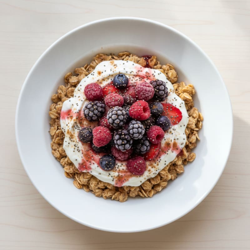 Berry Protein Oatmeal Yogurt Parfait
