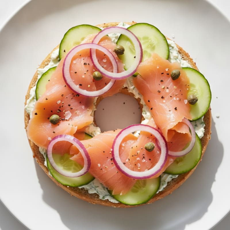 Smoked Salmon Bagel with Dill Cream Cheese