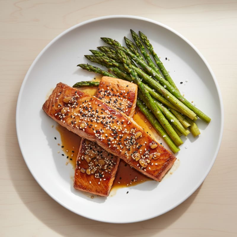 Teriyaki Glazed Salmon with Roasted Asparagus