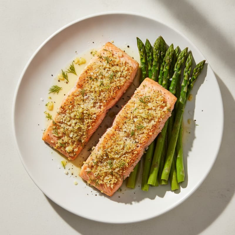 Lemon Herb Baked Salmon with Asparagus