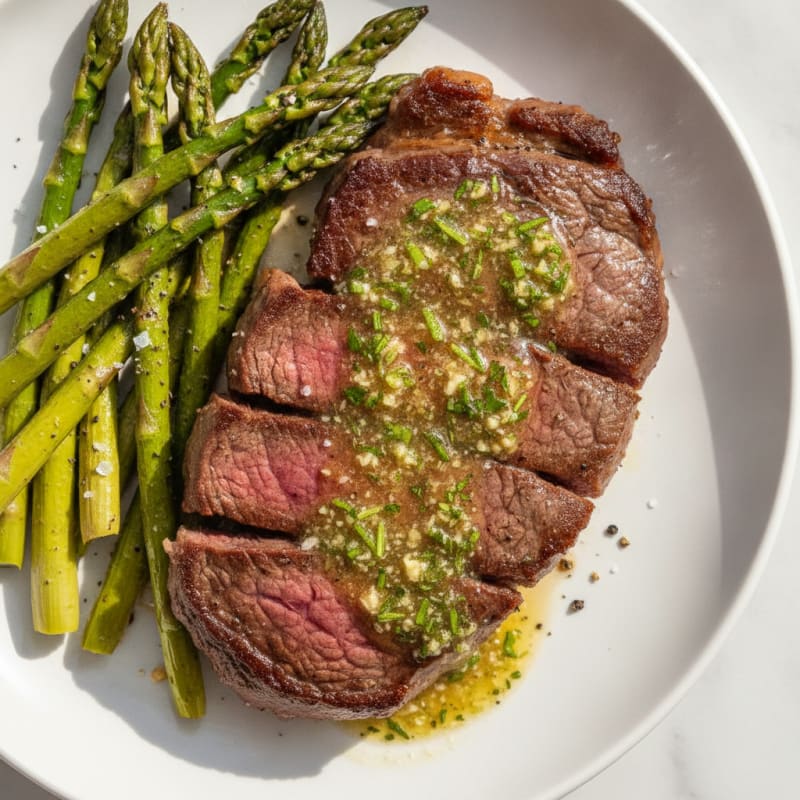 Pan-Seared Steak with Garlic Herb Butter