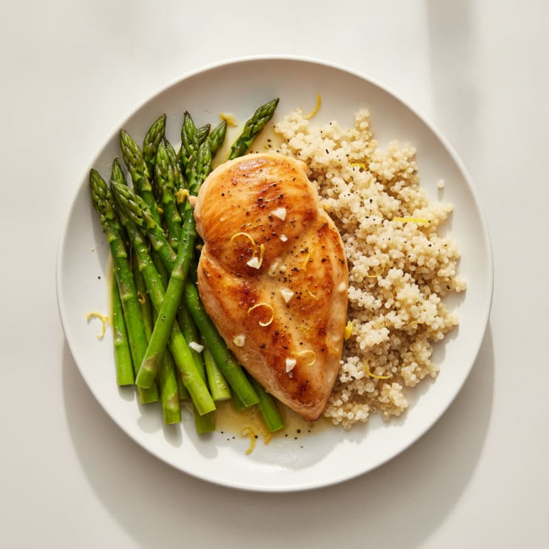 Lemon Pepper Roasted Chicken with Asparagus