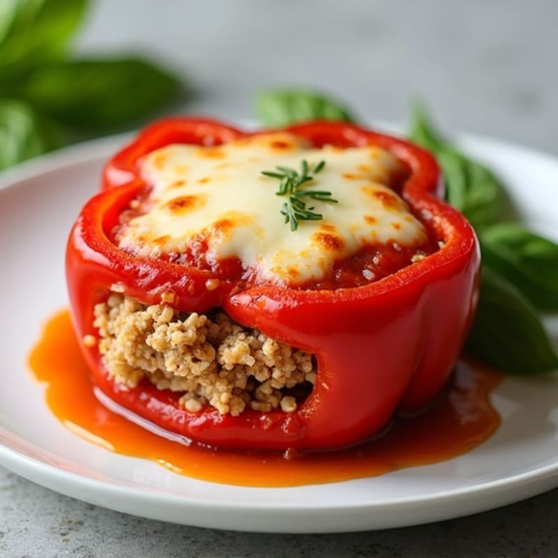Turkey Pizza Stuffed Bell Peppers