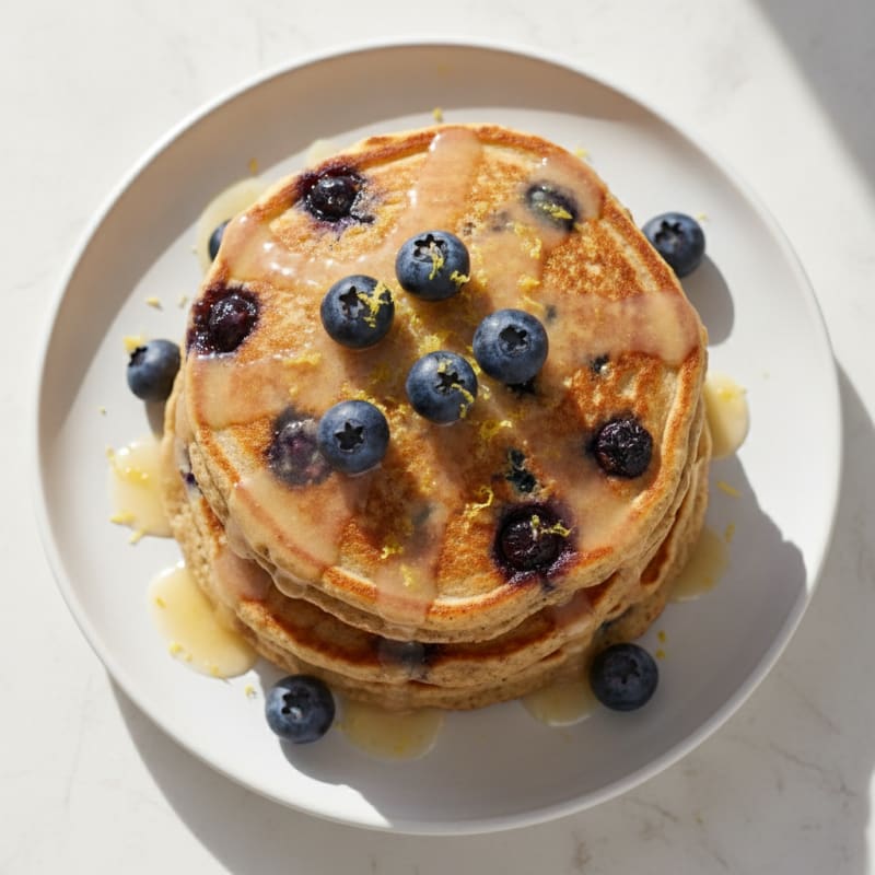 Blueberry Ricotta Pancakes with Lemon Zest