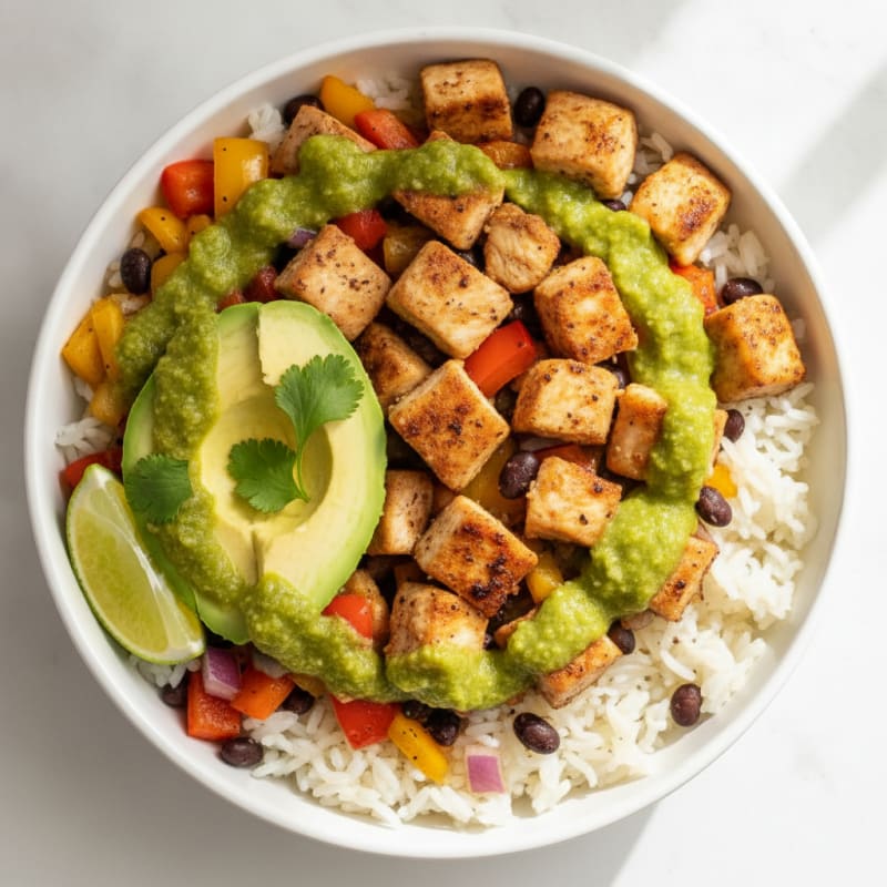 Chicken Burrito Power Bowl with Jasmine Rice