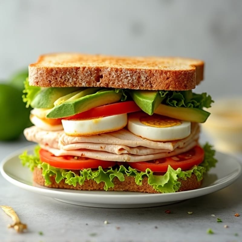 Stacked Turkey Club with Fresh Avocado