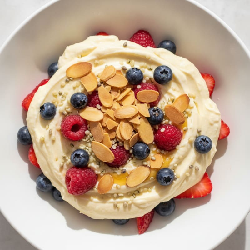 Vanilla Greek Yogurt Protein Parfait with Mixed Berries