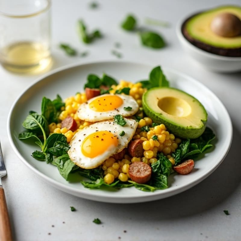 Egg White and Turkey Sausage Scramble with Spinach