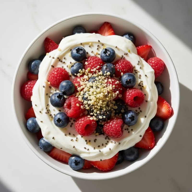 Creamy Greek Yogurt Parfait with Mixed Berries and Chia Seeds
