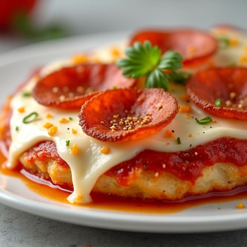 Cheesy Stuffed Chicken Pizza with Crispy Turkey Pepperoni