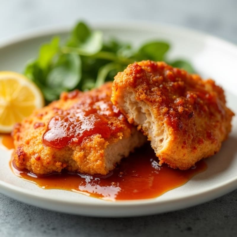 Baked Crispy Chicken with Sticky Sweet and Spicy Sauce
