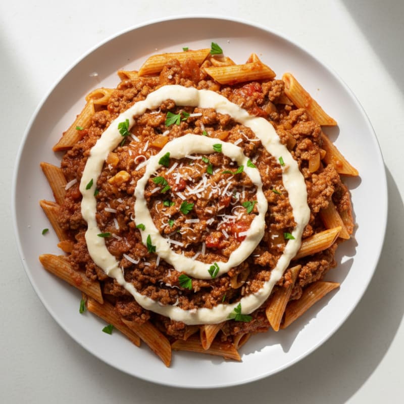 Tender Beef Bolognese with Creamy Parmesan Sauce