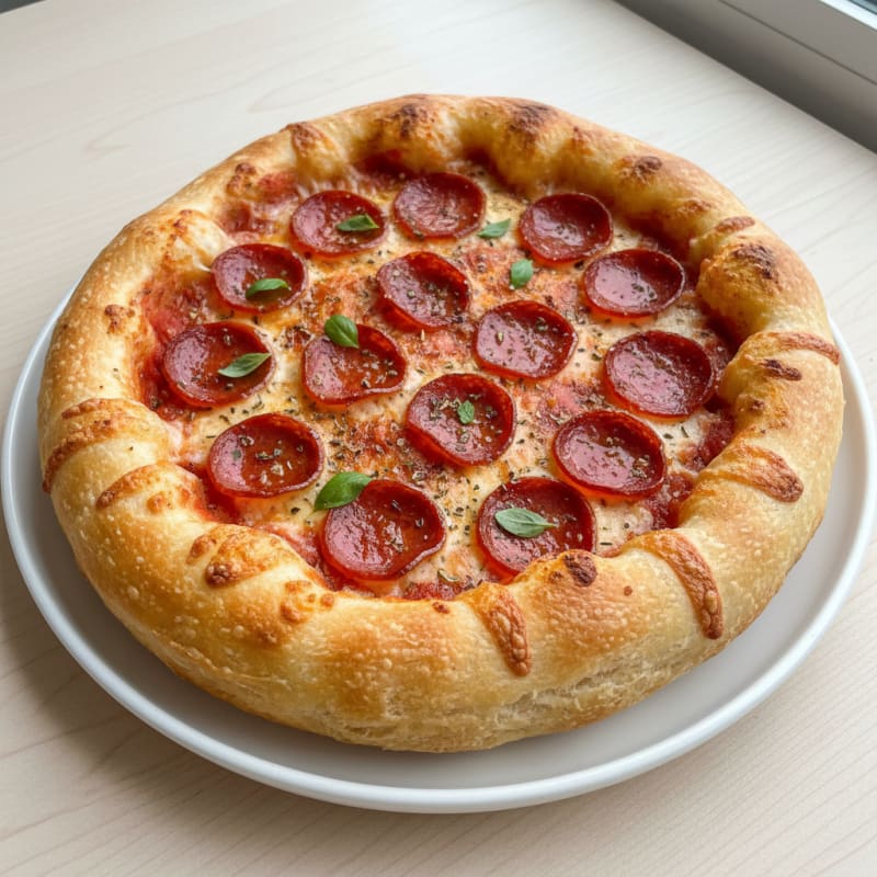 Crispy Pepperoni Stuffed Crust Pizza
