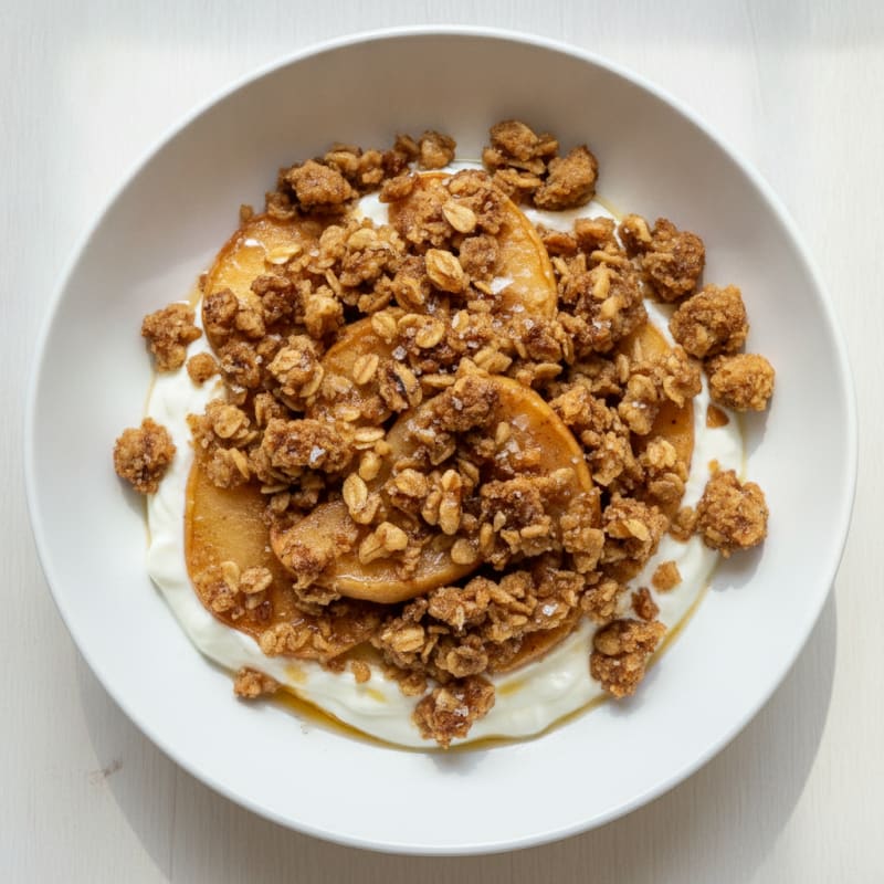 High-Protein Baked Cinnamon Apple Crumble