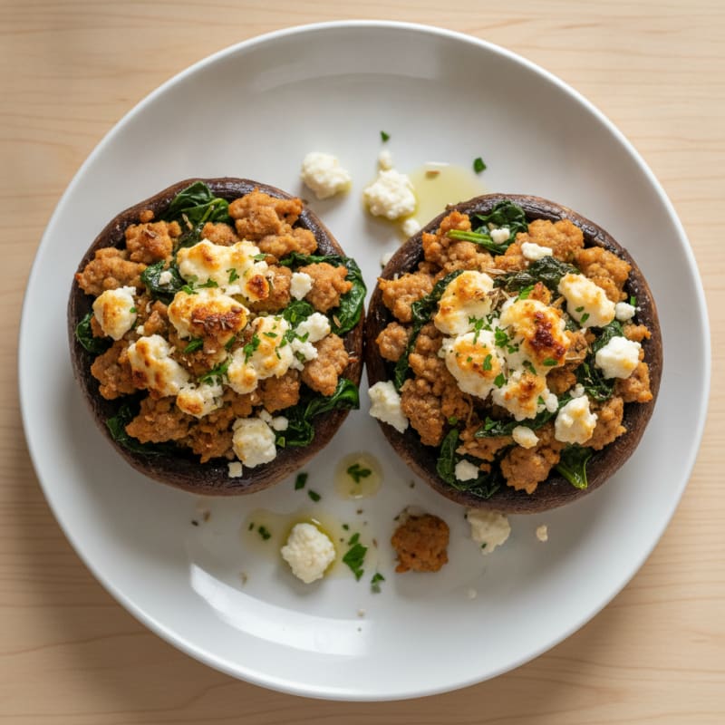 Herb and Cheese Stuffed Portobello Mushrooms