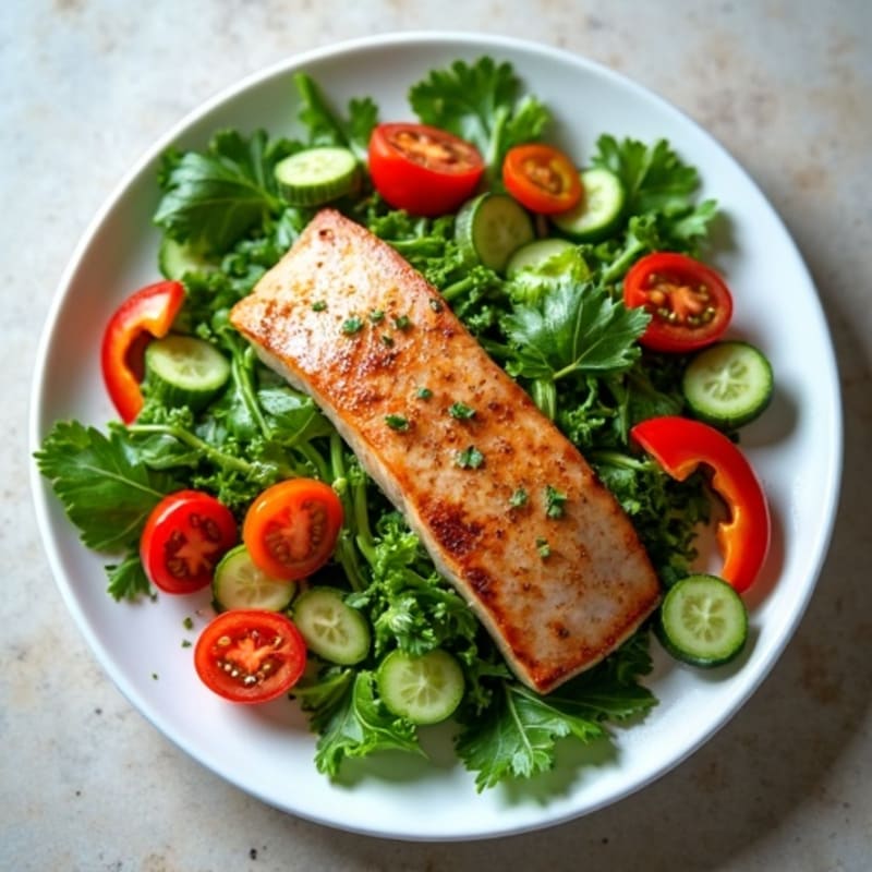 Pan-Seared Tuna with Crunchy Greens and Lemon-Herb Dressing