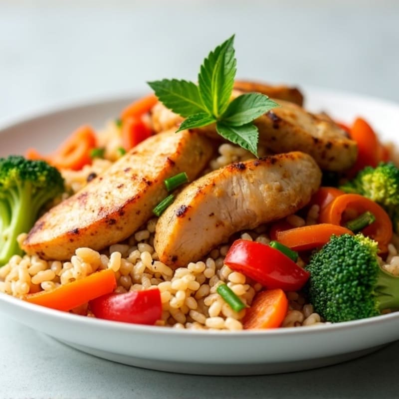 Chicken and Vegetable Brown Rice Stir-Fry