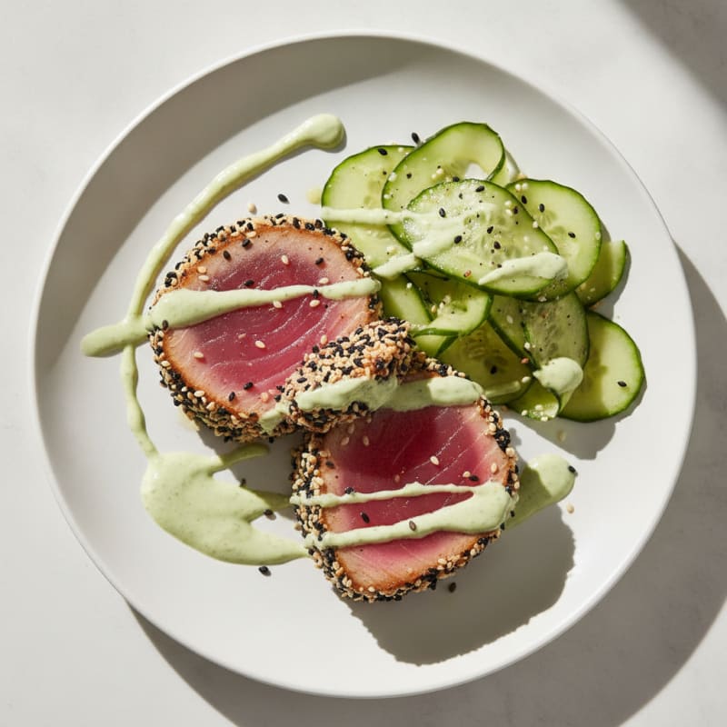 Pan-Seared Ahi Tuna with Wasabi Mayo