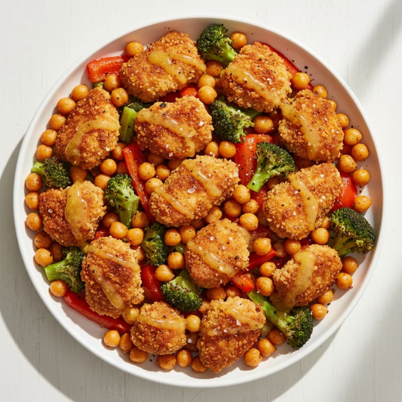 Crispy Plant-Based Chicken with Roasted Vegetables