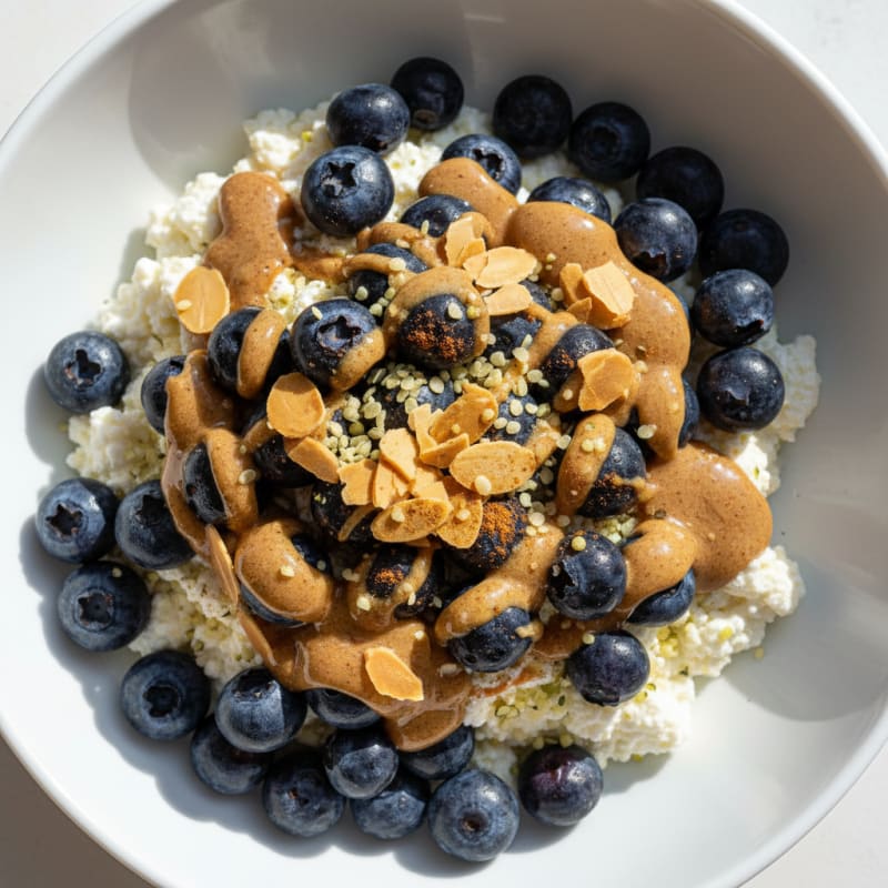 Cottage Cheese and Berry Protein Parfait with Almond Butter