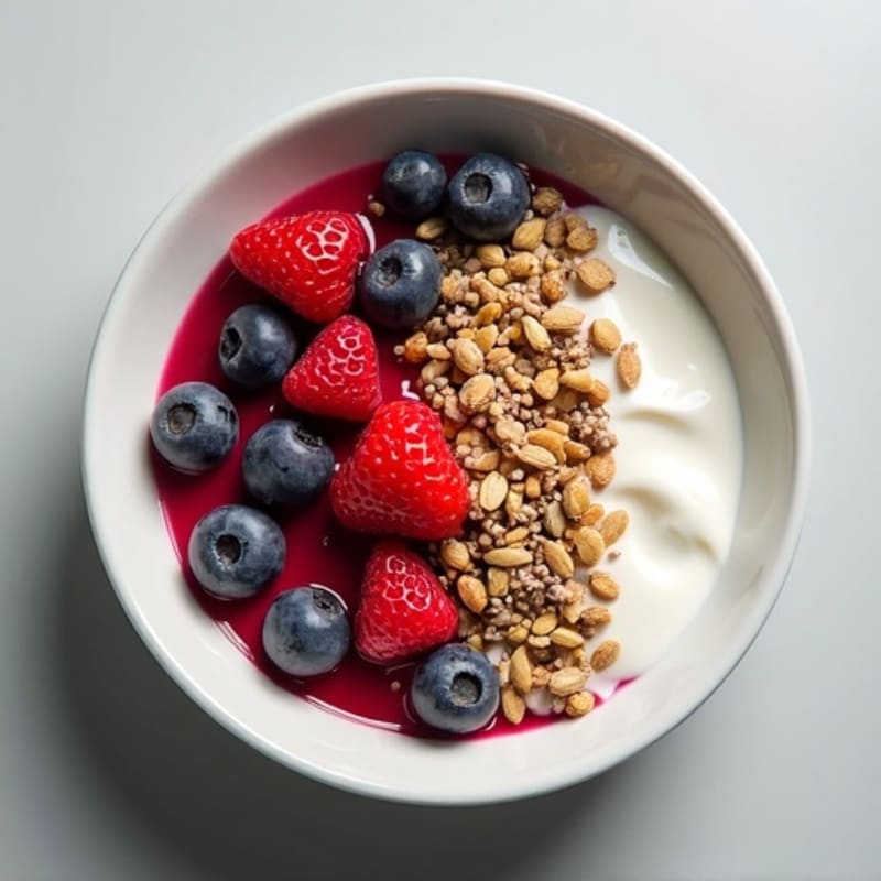 High-Protein Greek Yogurt Bowl with Fresh Berries and Crunchy Seeds