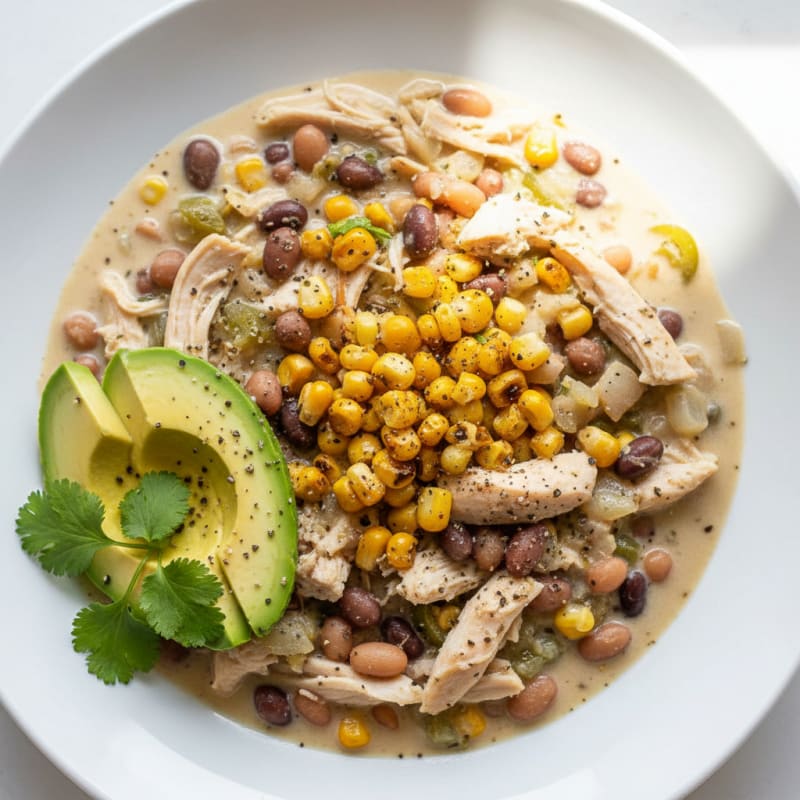 White Chicken Chili with Roasted Corn