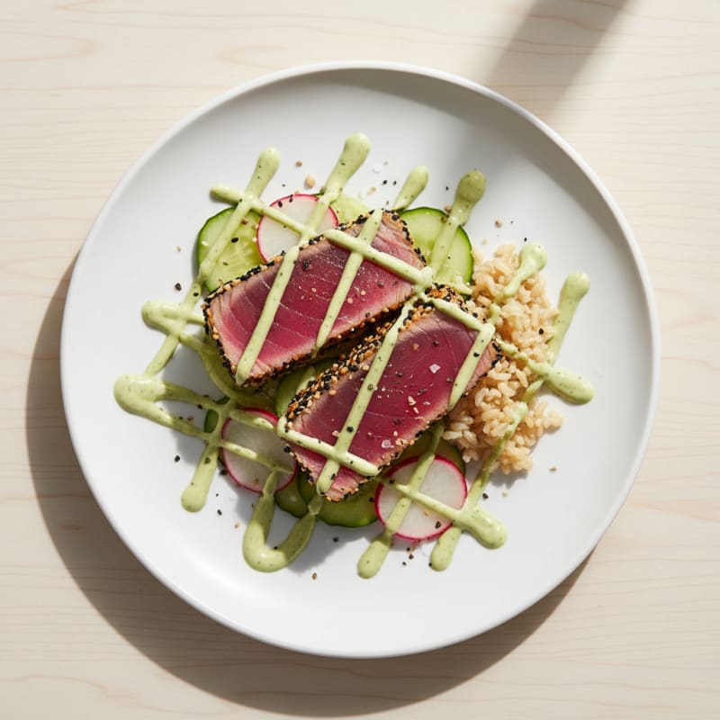 Pan-Seared Ahi Tuna with Wasabi Mayo