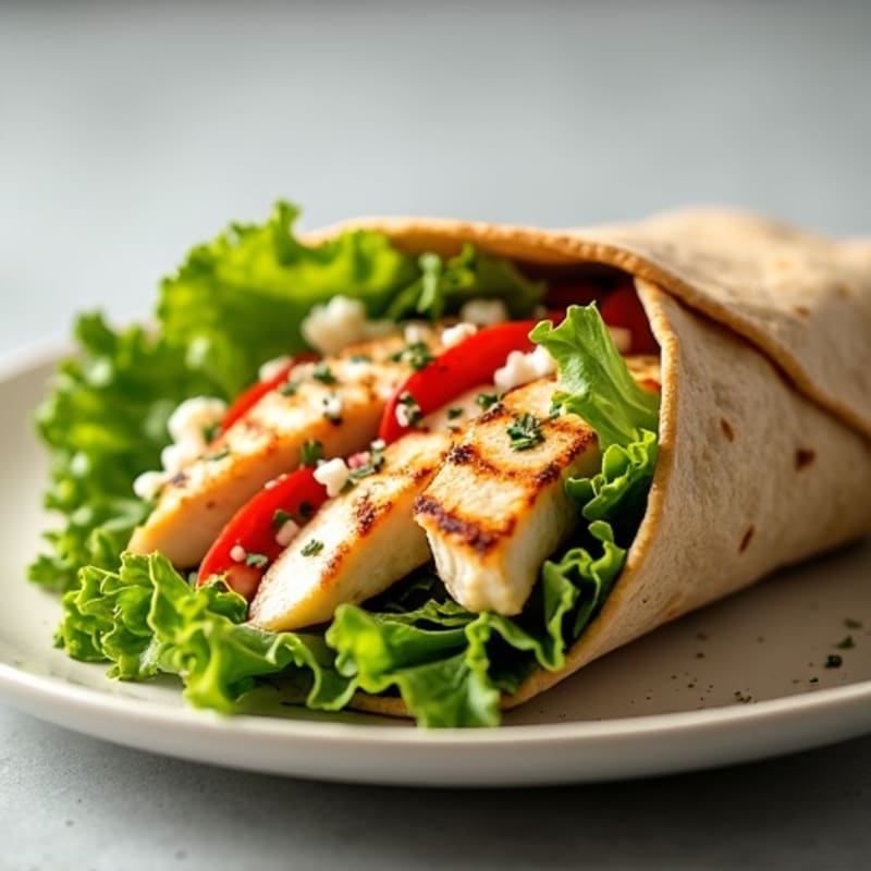 Grilled Chicken Caesar Wrap with Crispy Romaine
