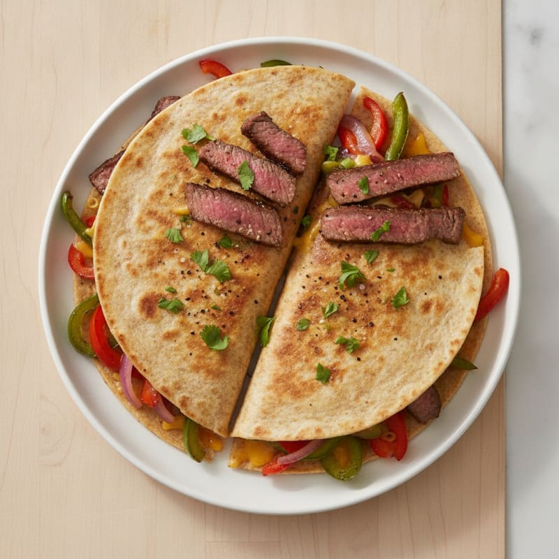 Pan-Seared Steak Quesadillas with Peppers