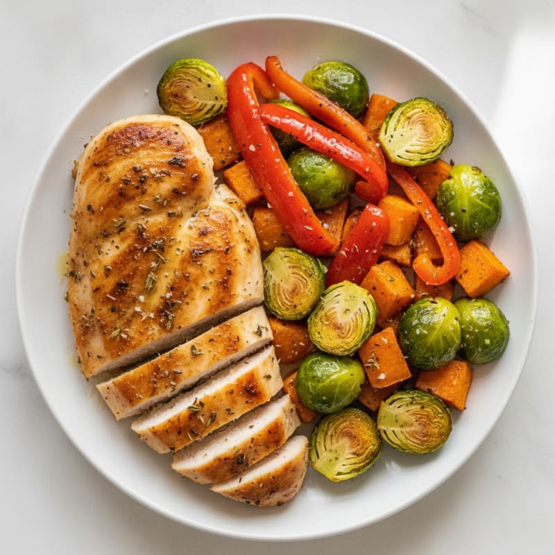 Pan-Seared Chicken with Roasted Vegetables