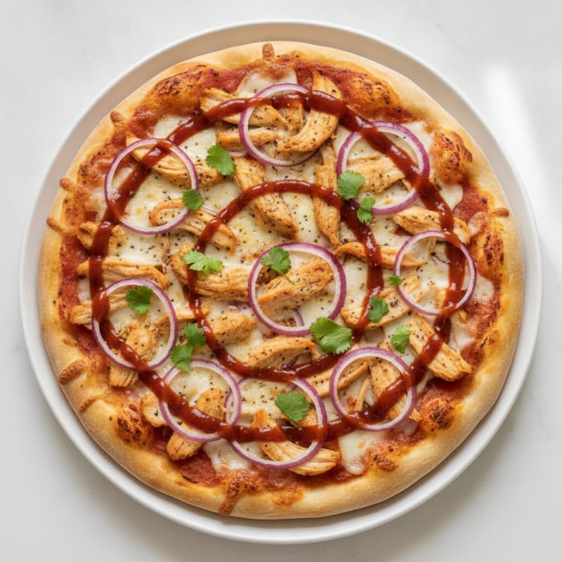 High-Protein BBQ Chicken Pizza with Red Onion