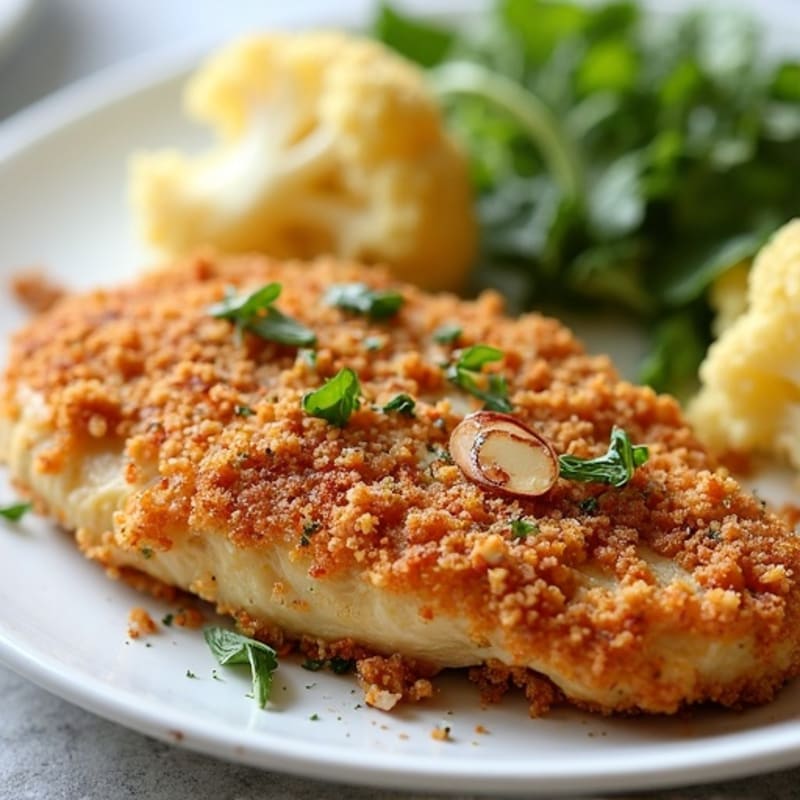 Crispy Almond-Crusted Chicken with Herb-Roasted Cauliflower