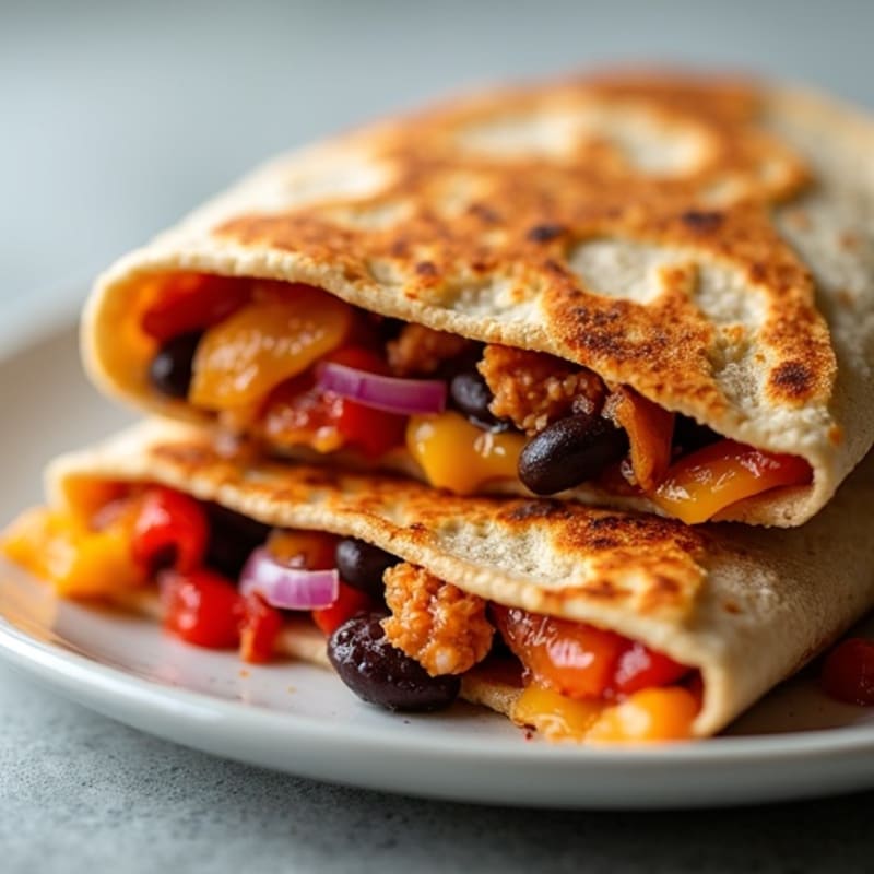 Smoky BBQ Chicken and Black Bean Quesadilla