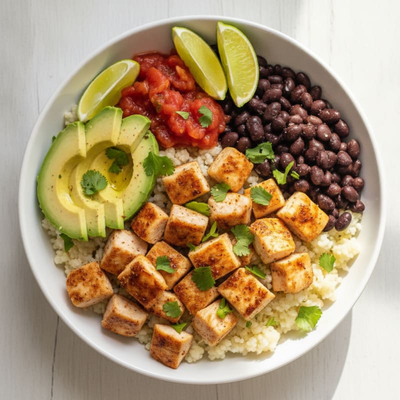 Chicken Burrito Bowl with Black Beans