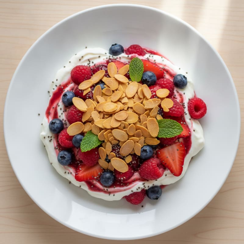Greek Yogurt Protein Parfait with Mixed Berries