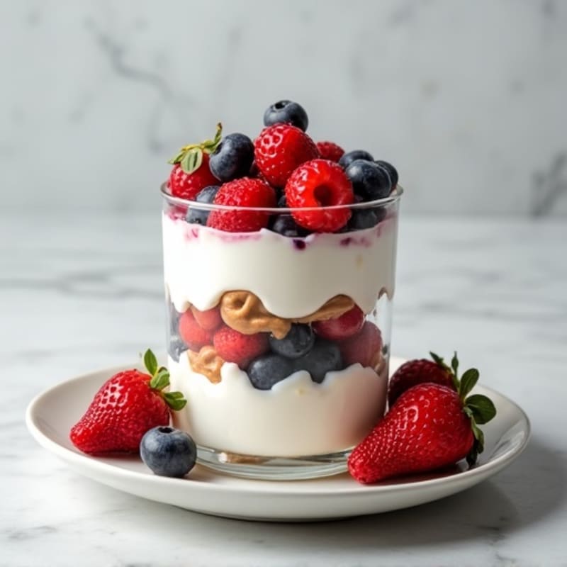 Greek Yogurt Protein Parfait with Berries and Almond Butter