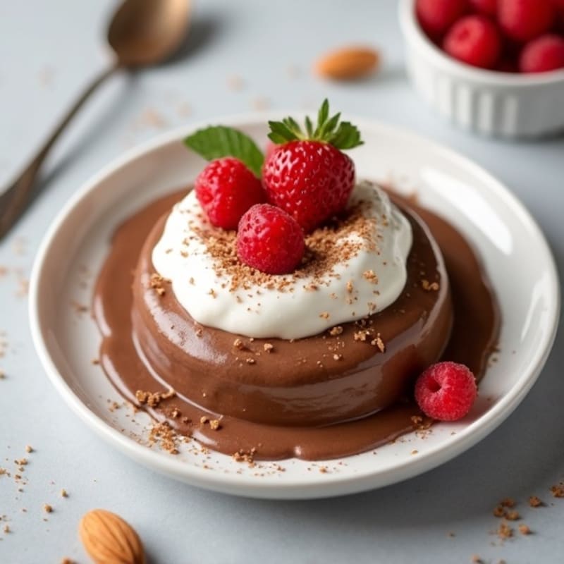 Silky Chocolate Protein Pudding with Almond Butter Swirl