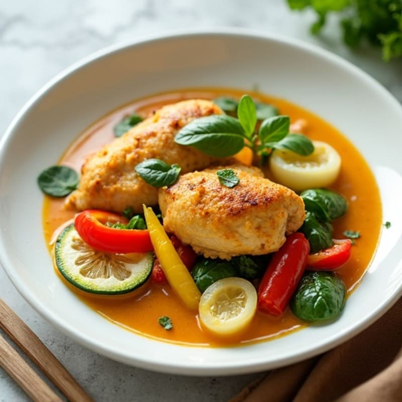 Creamy Coconut Chicken Curry with Fresh Vegetables