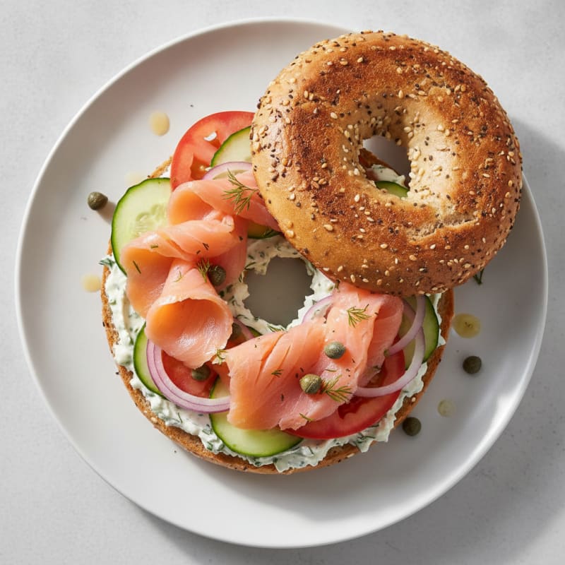 Smoked Salmon Everything Bagel