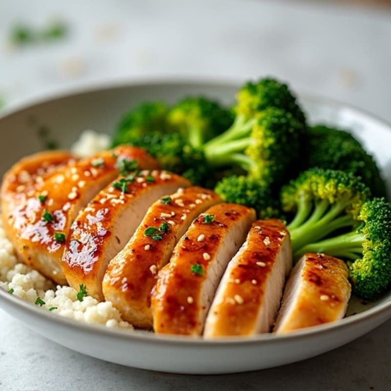 Honey-Ginger Glazed Chicken with Sesame Broccoli