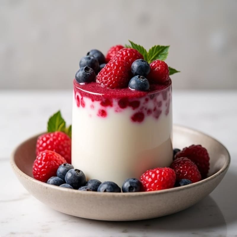 Silky Vanilla Protein Yogurt with Mixed Berries