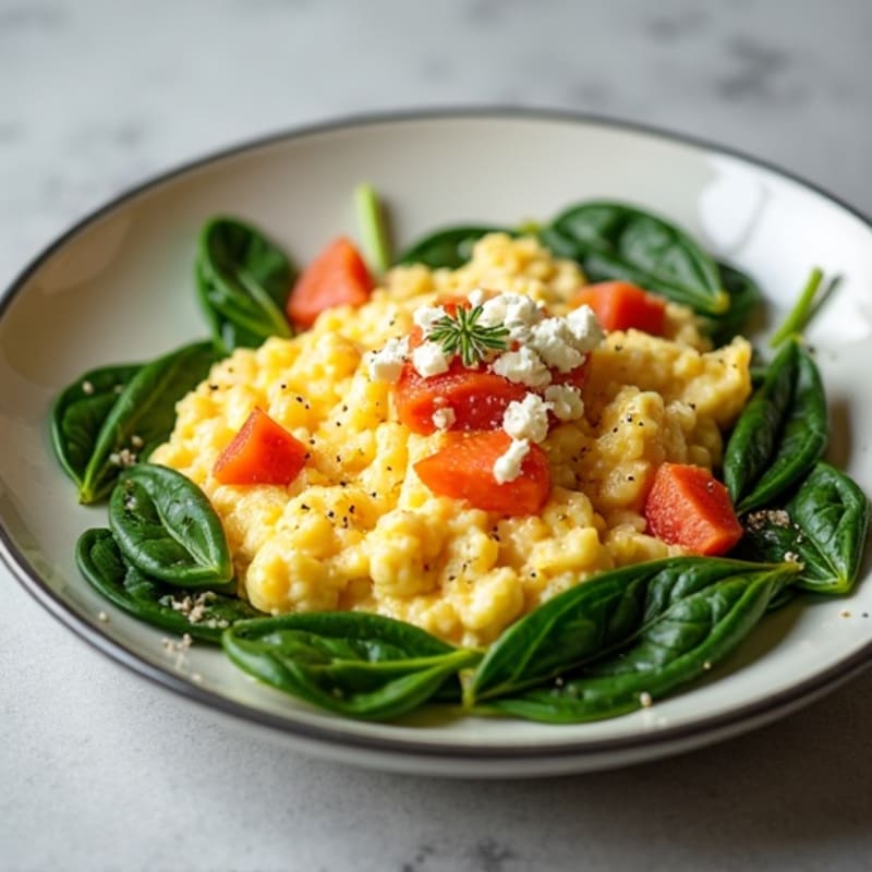 Scrambled Eggs with Spinach and Smoked Salmon