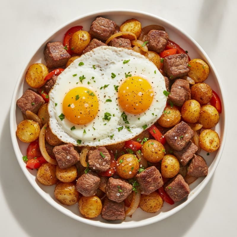 Hearty Steak and Eggs Breakfast Skillet