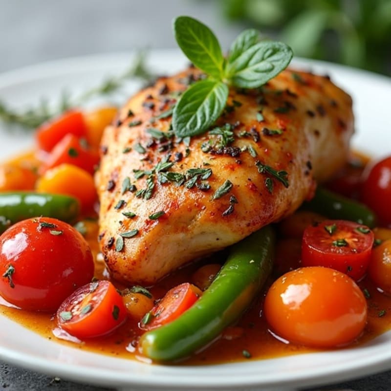 Herb-Roasted Chicken Cacciatore with Bell Peppers