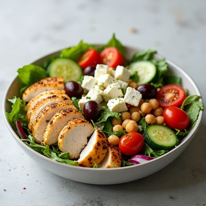 Fresh Mediterranean Chopped Salad with Herb-Marinated Feta