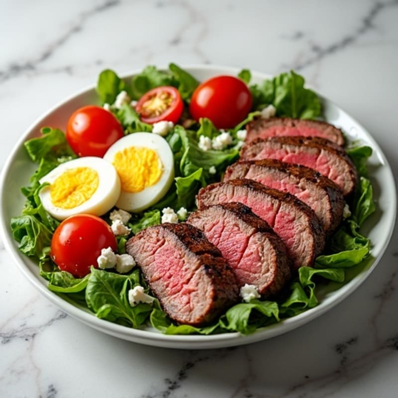 Grilled Steak Salad with Mixed Greens and Cherry Tomatoes