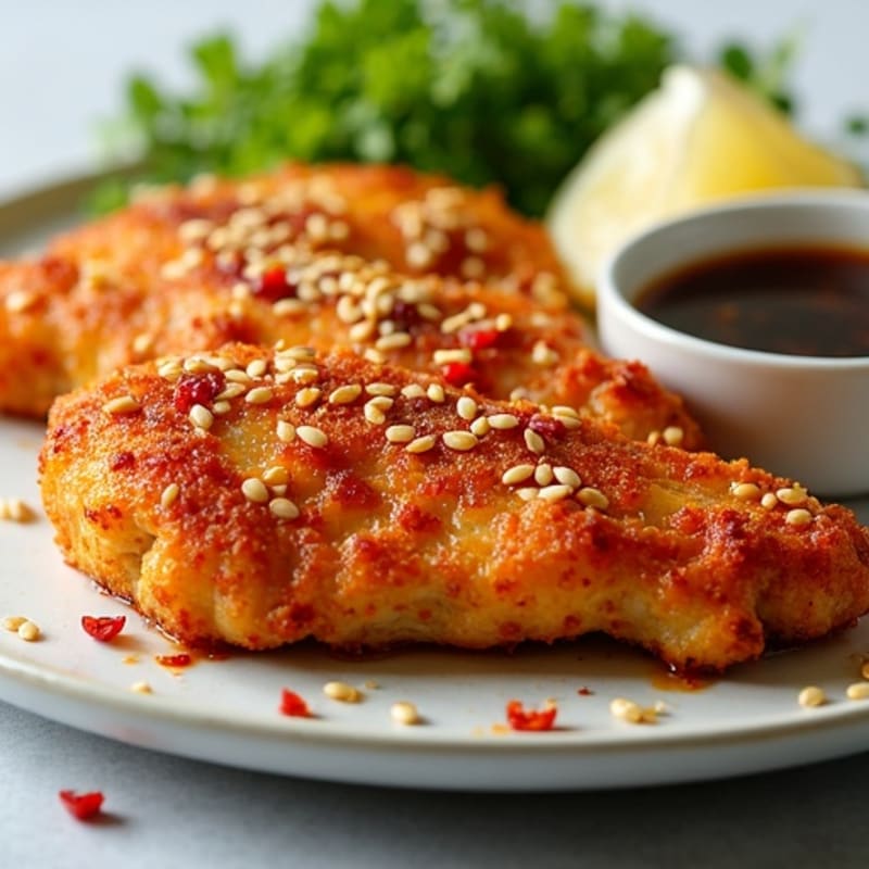 Crispy Baked Chicken with Sweet and Spicy Sesame Sauce