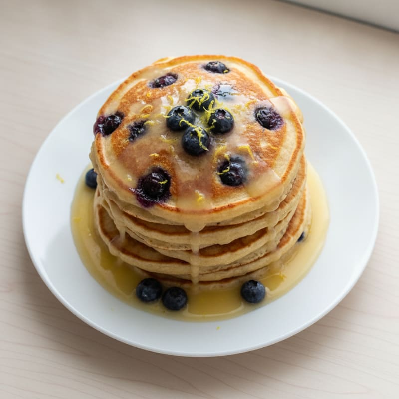 Blueberry Ricotta Pancakes with Lemon Zest