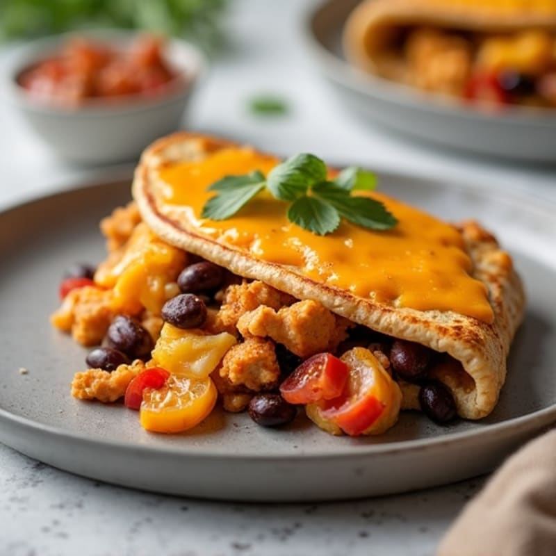 Healthy Chicken and Black Bean Cheesy Tortilla Bake