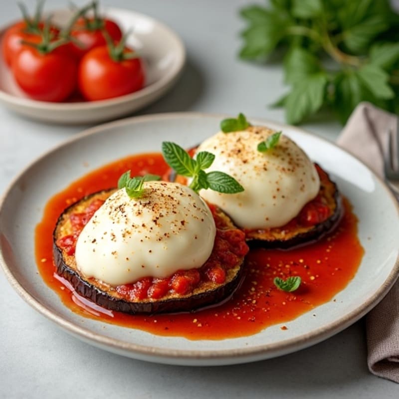 Crispy Baked Eggplant with Fresh Marinara and Melted Mozzarella